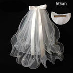 voile mariée blanc translucide classique clips métalliques tulle léger élégant simple femmes polyester