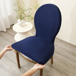 housse chaise tissée motifs géométriques beige moderne protection salon mariage