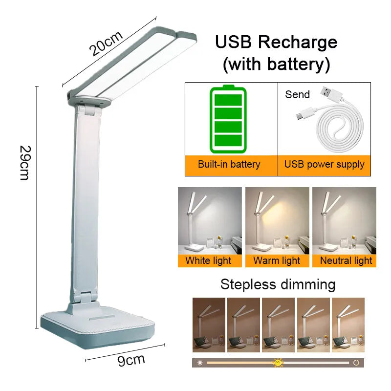 lampe led rechargeable intensité réglable gris rose bleu blanc moderne minimaliste