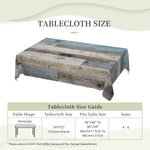 nappe table texture bois gris bleu rustique moderne rectangle fête assiettes couverts verres