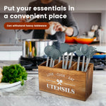 boîte ustensiles bois naturel rustique moderne compartiments ustensiles gris organisateur cuisine