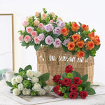 Bouquet artificiel roses feuilles eucalyptus decoration mariage anniversaire intérieurextérieur classique festive