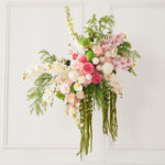 bouquets fleurs artificielles blanc rose vert bouquet feuillage classique décoration mariage anniversaire table extérieur