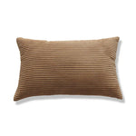 coussin velours rayé marron clair simple imperméable respectueux environnement 30x50cm maison