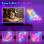 ruban led flexible multicolore rouge vert bleu violet lisse fluo moderne clips vis