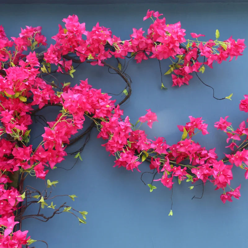 Guirlande fleurs artificielles bougainvilliers rose moderne extérieur décoration mariage anniversaire fêtes