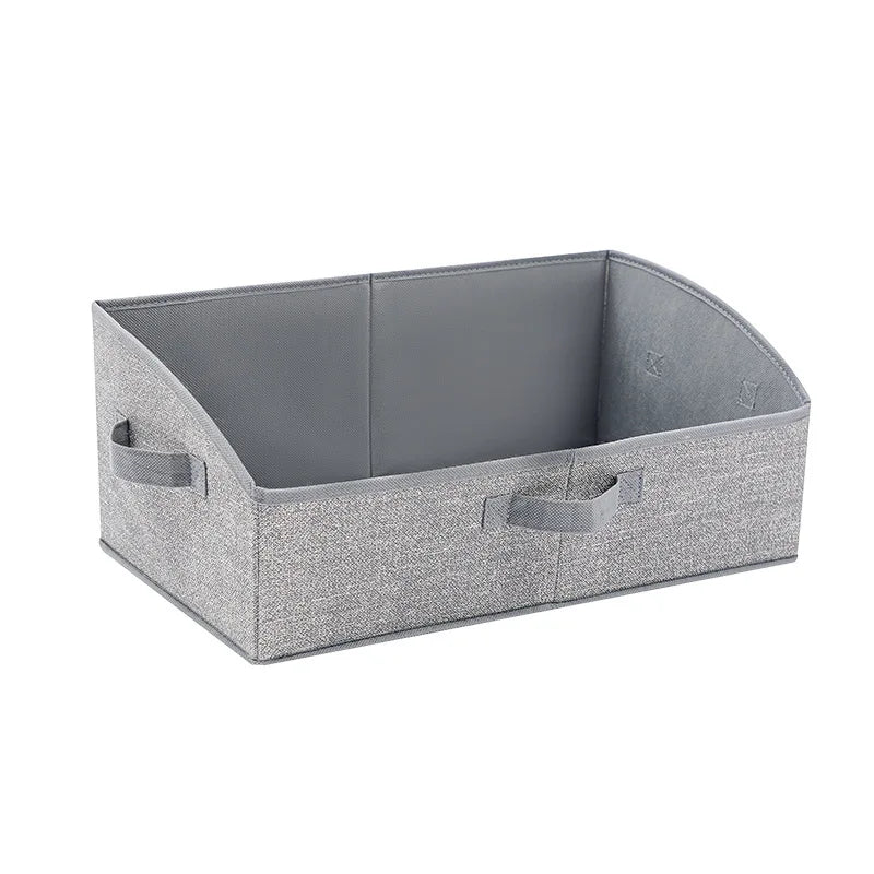 boîtes rangement pliables tissu lin beige poignées métalliques moderne organisation chambre enfants jouets
