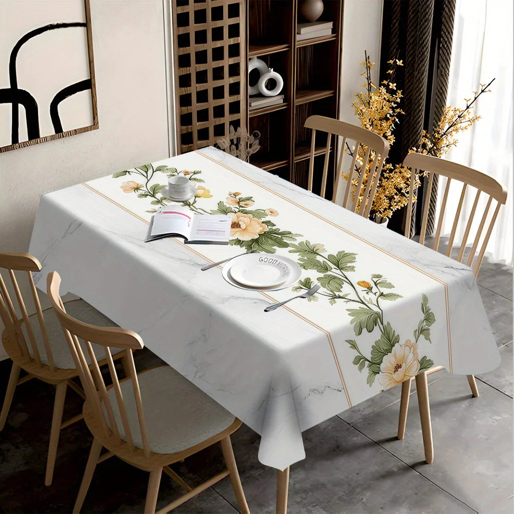 nappe imperméable polyester fleur blanche verte classique maison extérieur mariage festivité
