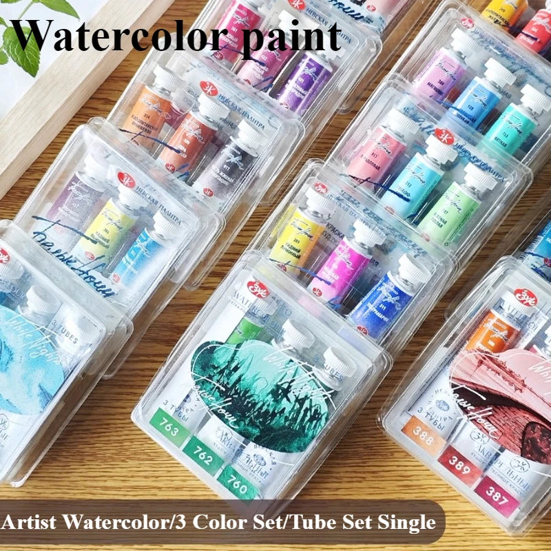 peinture l'aquarelle violet gris marron clair opacité artiste débutant palette trois couleurs résistance lumière