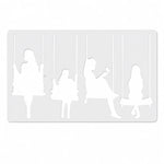 silhouettes personnes balançoires blanc brun minimaliste cadre transparent adhésif décoration mur diy maison