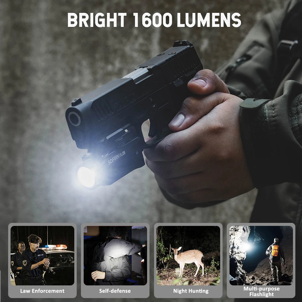 lampe torche rechargeable led 1600lm aluminium noir résistance chocs mode stroboscopique