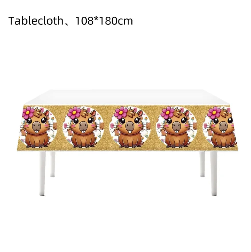 nappe table festive motif animaux couleurs vives bébé enfant deco occasionnelleecerueuils ballons gâteaux