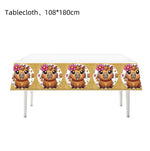 nappe table festive motif animaux couleurs vives bébé enfant deco occasionnelleecerueuils ballons gâteaux