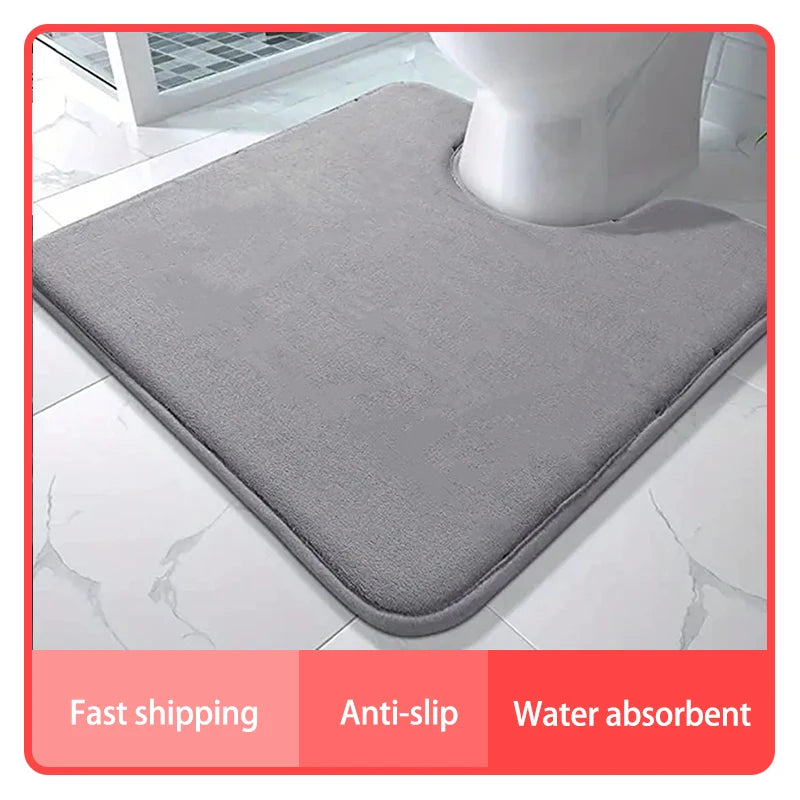 tapis toilette gris noir bleu marine velours moderne absorbant antidérapant salle bain grande taille