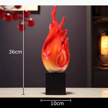 sculpture moderne flamme rouge abstraite décoration intérieure accessoire maison opaque translucide