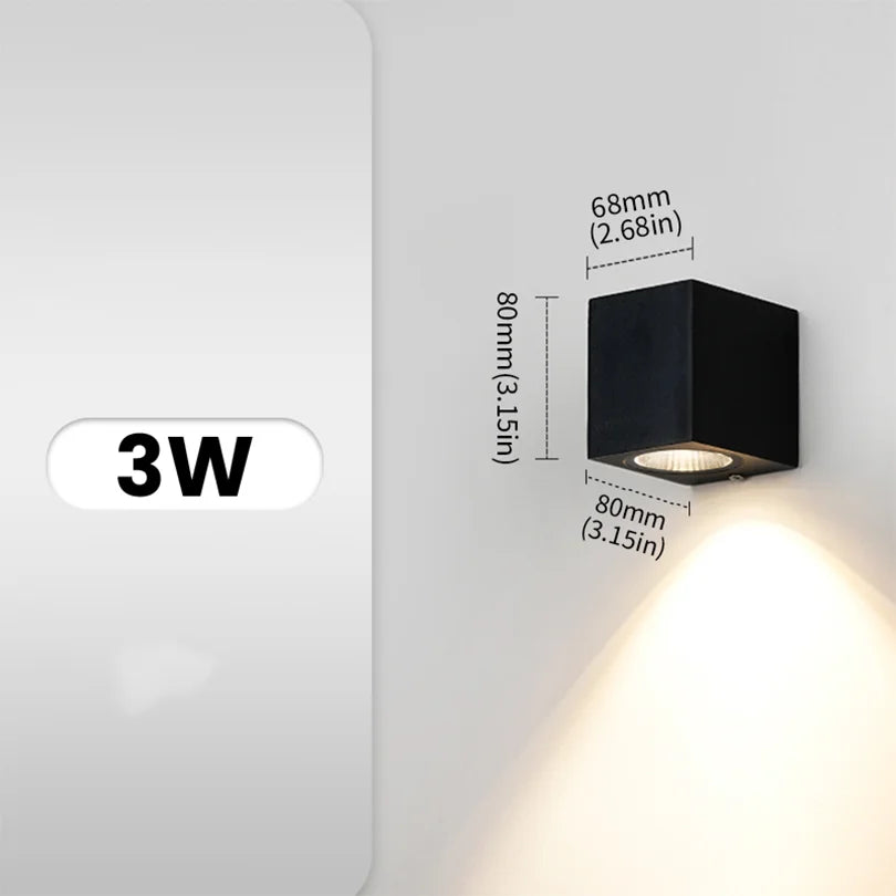 applique murale moderne led noir résistante intérieur extérieur 85265V ip65