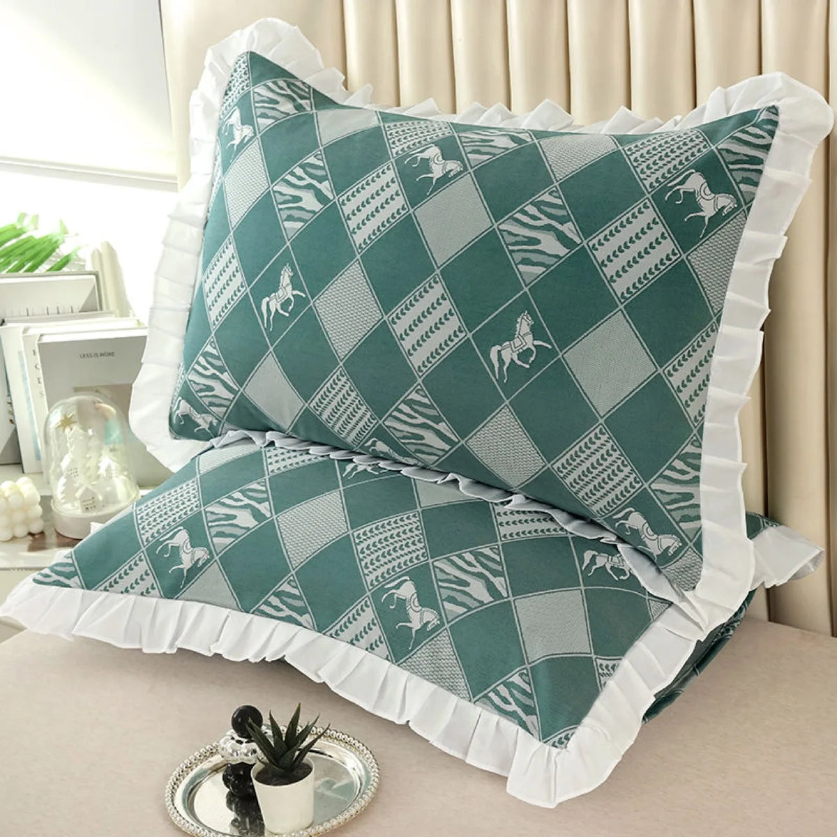 taies d'oreiller polyester motif floral vintage blanc noir adhésif respectueux environnement simple casa lot
