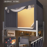 rideau lit filet anti moustiques bleu marine beige uni moderne opacité intégré dormir confortable