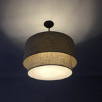 Suspension lumineuse moderne toile lin beige noir rose passe cable 40cm 50cm 60cm