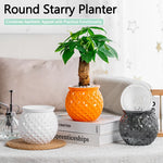 pot plante moderne blanc orange gris triangles géométriques absorbant eau fleur verteintérieur maisonadulteunisexe