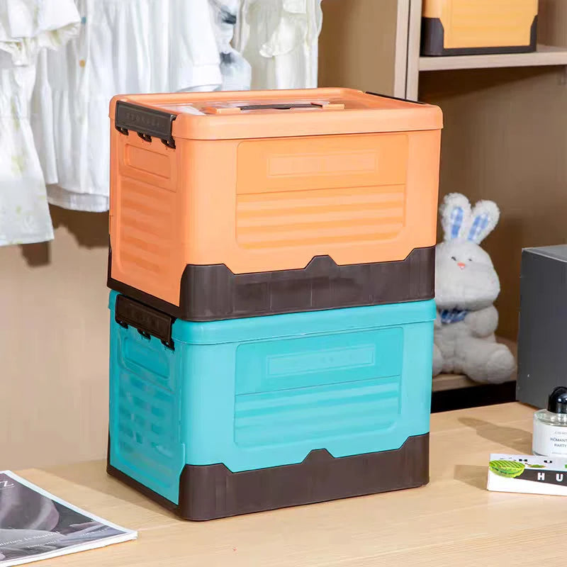 boîtes rangement pliantes réutilisables orange bleu modernes poignées plastique articles divers conteneurs plastique