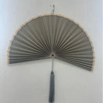 ventilateur mural bambou rouge beige gris vert rayures minimaliste tassel
