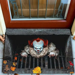 tapis sol clown effrayant halloween bleu noir jaune moderne anti salissure durable polyester