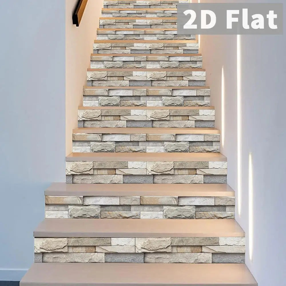autocollants escalier imitation pierre gris moderne décoration intérieure 13 pièces 100cm