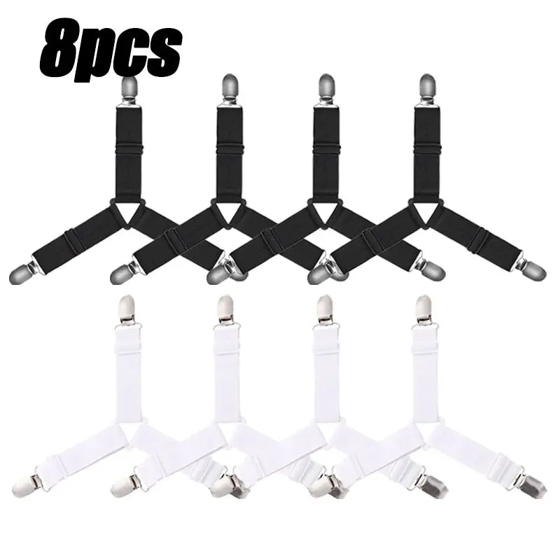attaches drap métal élastique blanc noir utilitaires clips ressorts ensemble fixations couvertures lit canapé