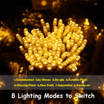 guirlande lumineuse solaire multicolore modes éclairage moderne halloween noël clips extérieur led points lumineux