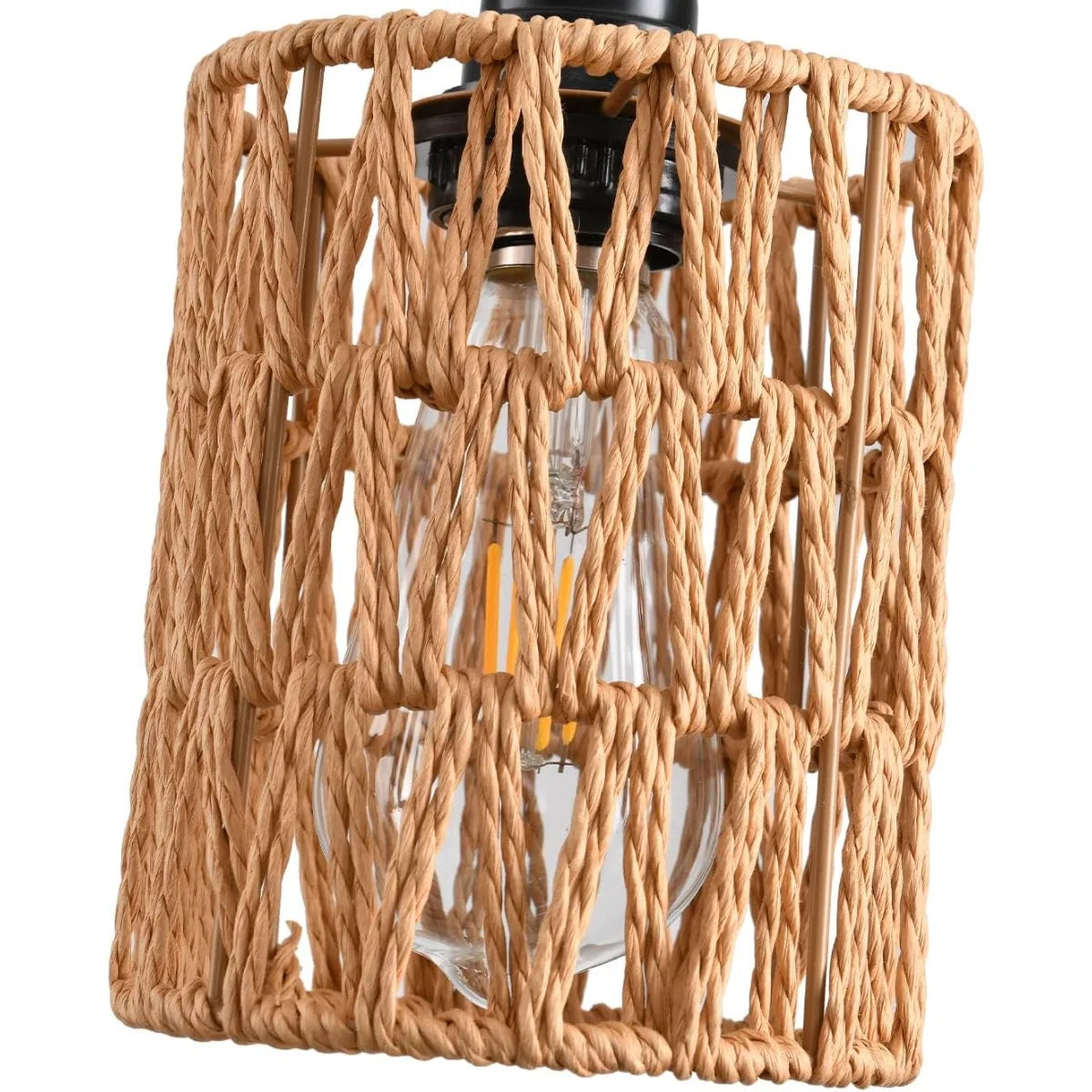 lampe suspendue tressée rustique interrupteur câble 45mètres éclairage 510m² boho chic chambre cuisine