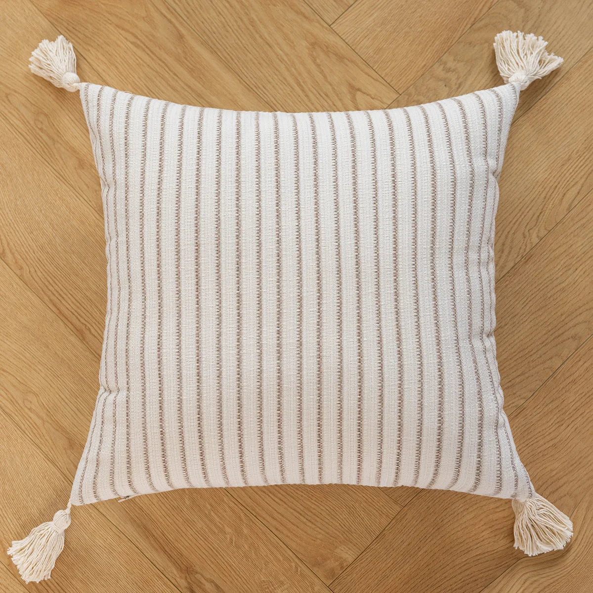 coussin housse jacquard fleur beige marron moderne adhésif tassel voiture decoration 35x90cm 45x45cm polyester.velours