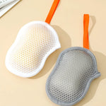 gant bain maille hexagonale ruban orange blanc gris moderne durable