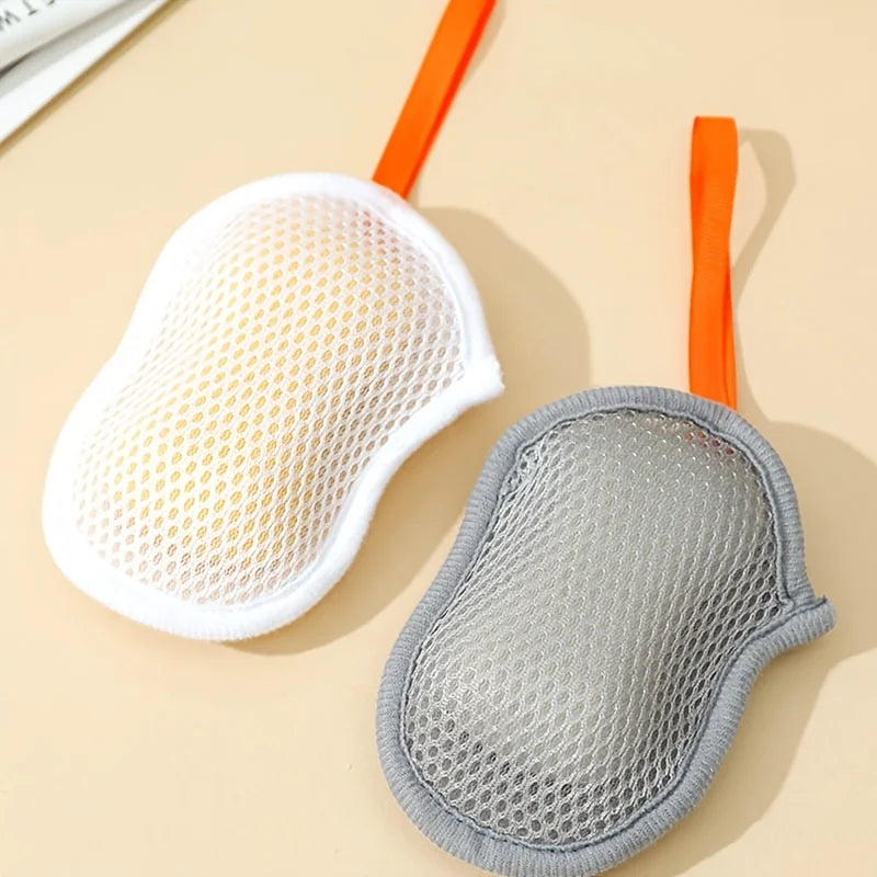 gant bain maille hexagonale ruban orange blanc gris moderne durable