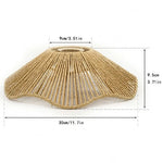 abat jour tressé boho naturel beige luminaire suspendu vintage opalescent
