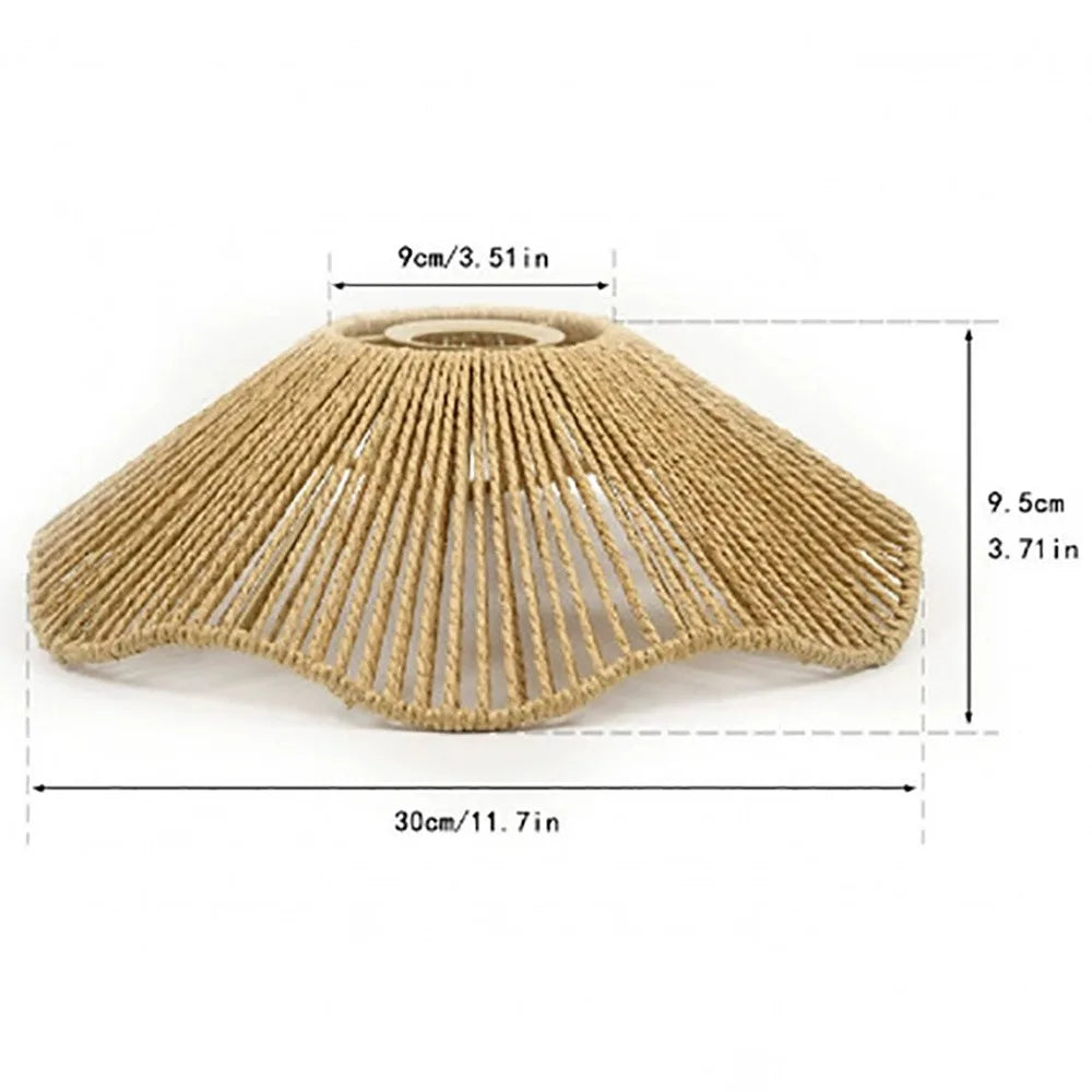 abat jour tressé boho naturel beige luminaire suspendu vintage opalescent