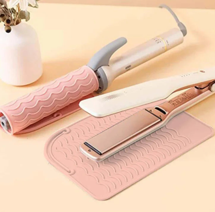 tapis protection outils coiffure rose gris bleu vert noir violet rayures ondulées moderne six
