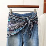 foulard femme soie motif floral patchwork boho chic accessoire tête cou taille
