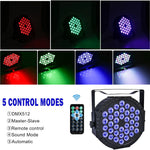 projecteur led 36 diodes rgb sound dmx jump mode noir moderne compact disco scène