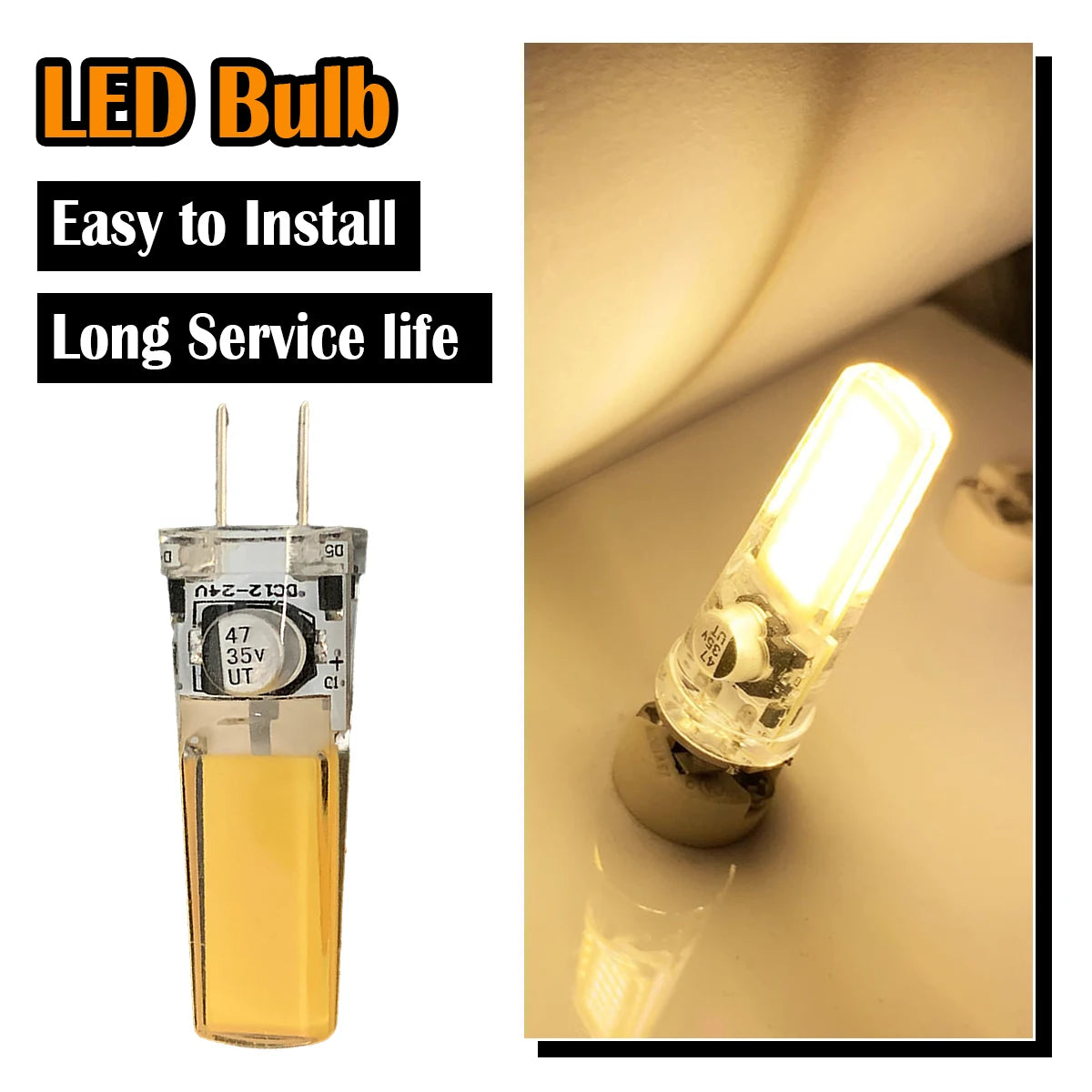 ampoule led g4 transparente jaune grille 3000k 50000hrs 360deg blanc chaud salon deco