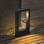 Lampe solaire moderne alliage d'aluminium led ip65 étanche noir minimaliste jardinextérieur