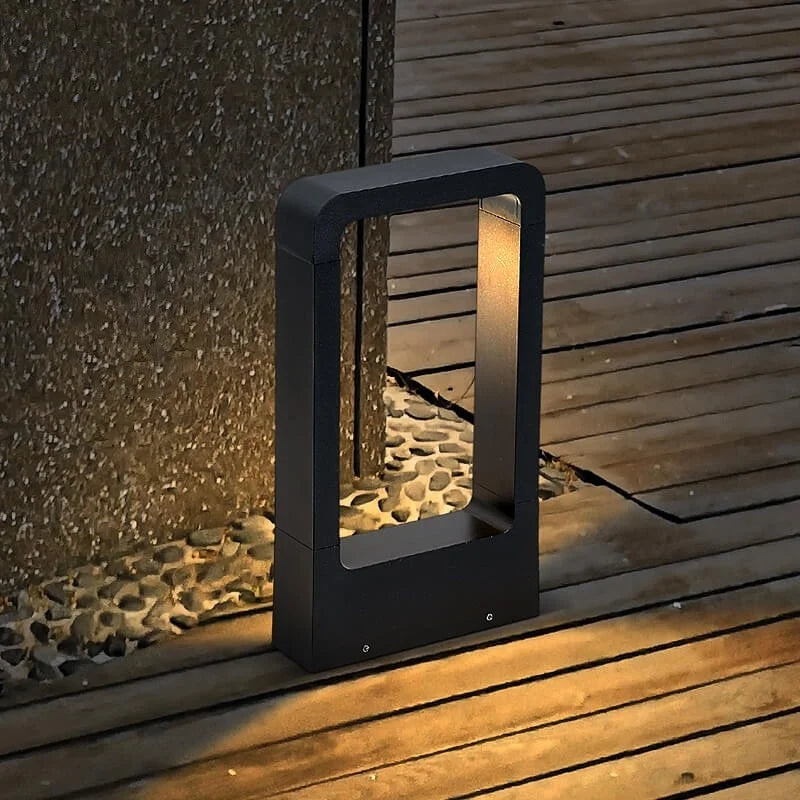Lampe solaire moderne alliage d'aluminium led ip65 étanche noir minimaliste jardinextérieur