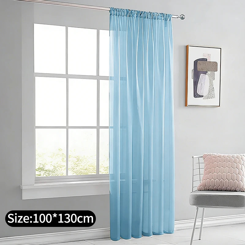 rideau bleu clair transparent pois moderne 100x250cm poissons relief chambre bureauhôtel