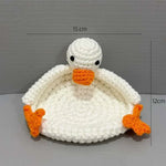 coaster crocheté blanc orange jaune créatif artisanal respectueux environnement maison
