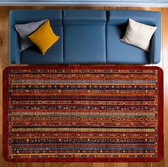 tapis multicolore rayures ondulées moderne 50cm 80cm polyester polypropylène chambre salon extérieur