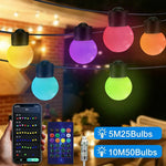 guirlande lumineuse led multicolore 5m 10m boules sphériques moderne bluetooth télécommande adaptateur usb