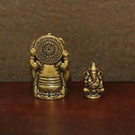 statues ganesha bronze doré détails sculptés traditionnelles indiennes ornement maison