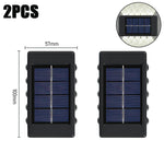 lampe murale solaire 10 led moderne panneau solaire extérieur jardin noir bleu minimaliste