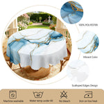nappe table marbre doré bleu clair moderne élégante imperméable huile extérieure mariage festivité