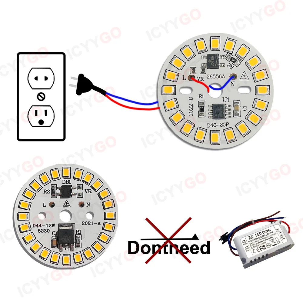plaque led circulaire 24w blanc 6000k 3000k moderne diodes smd ac220v
